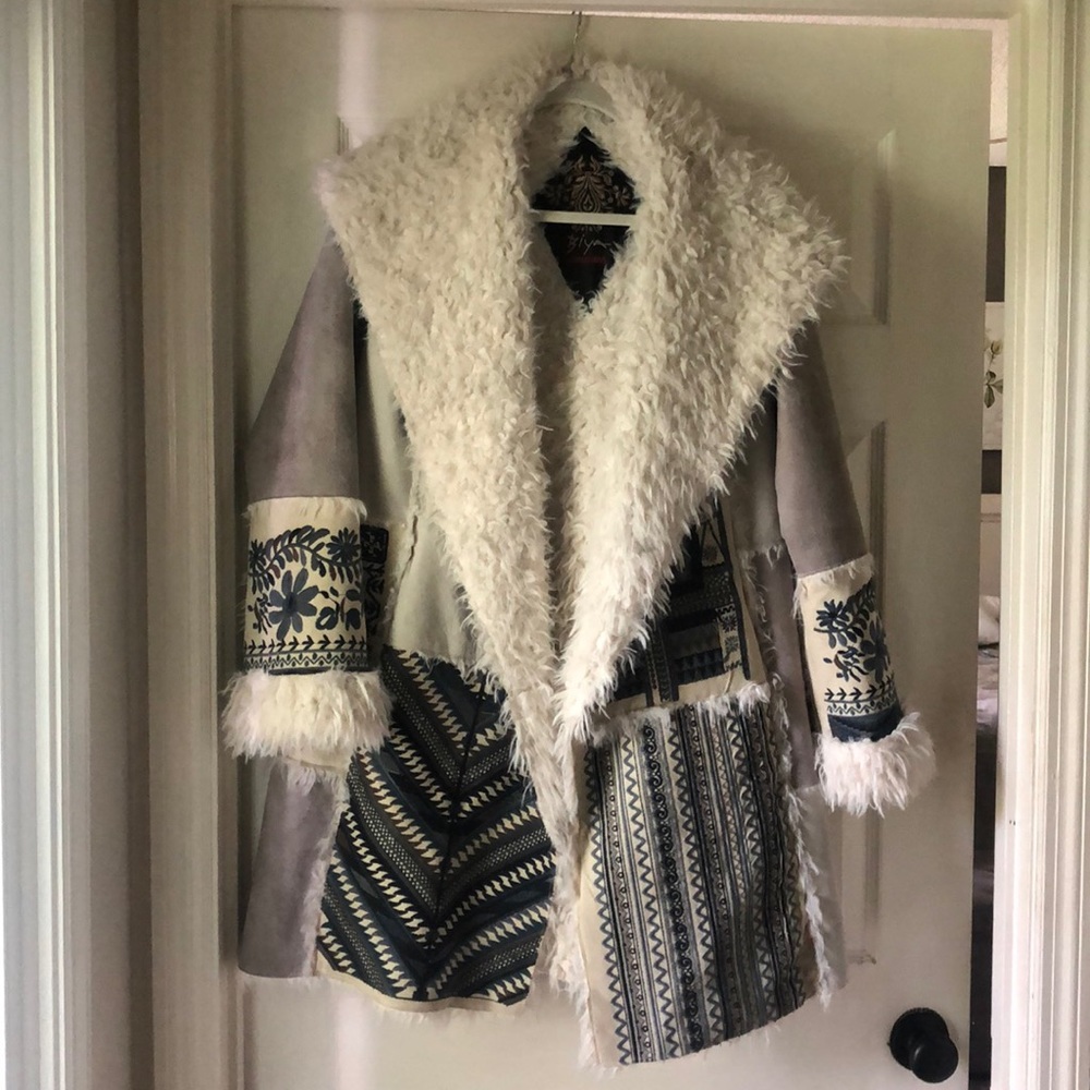 Johnny Was Biya Embroidered Coat